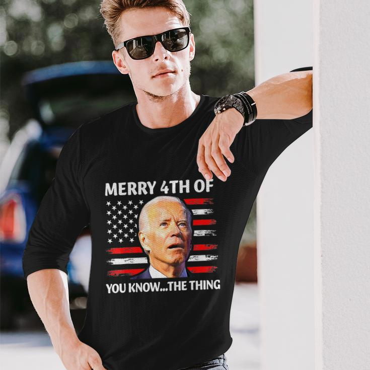 Biden Confused Merry Happy 4Th Of You KnowThe Thing Long Sleeve T-Shirt Gifts for Him