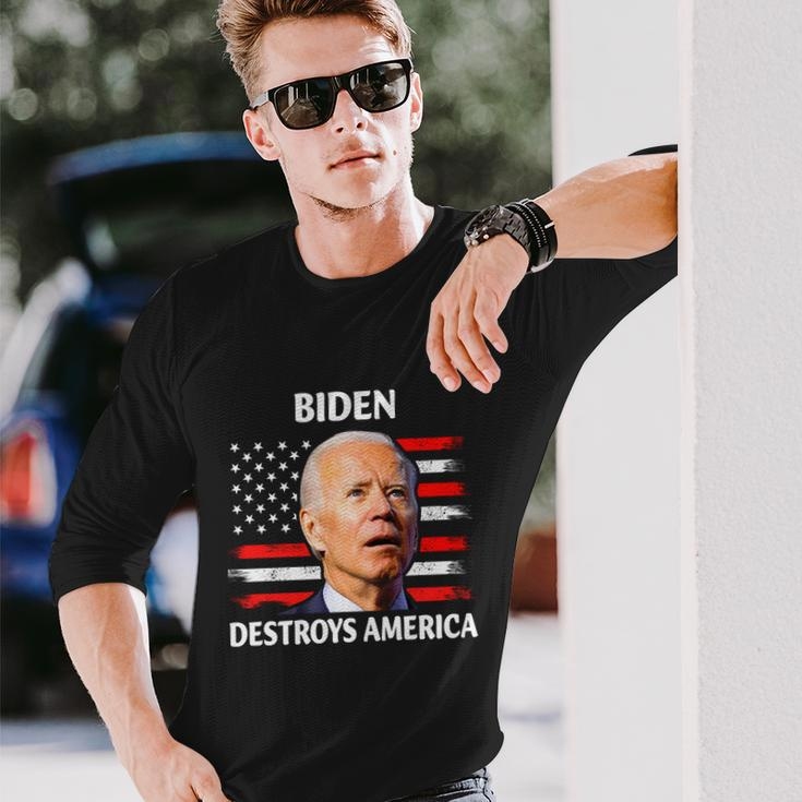 Biden Destroy American Joe Biden Confused 4Th Of July Long Sleeve T-Shirt Gifts for Him