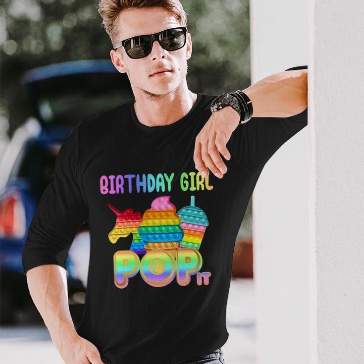 Birthday Girl Pop It Cute Colorful Long Sleeve T-Shirt Gifts for Him