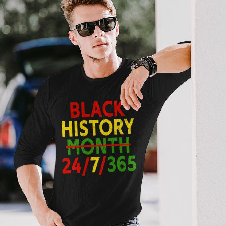 Black History Month 24 7 365 African Melanin Black Long Sleeve T-Shirt Gifts for Him