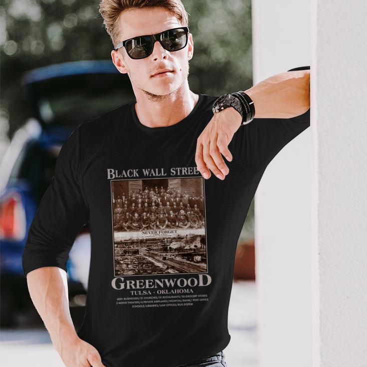 Black Wall Street Never Forget Greenwood Tulsa Oklahoma Tshirt Long Sleeve T-Shirt Gifts for Him