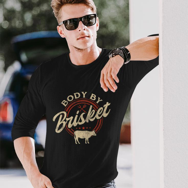 Body By Brisket Pitmaster Bbq Lover Smoker Grilling Long Sleeve T-Shirt Gifts for Him