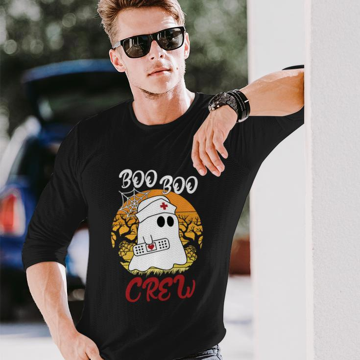 Boo Boo Crew Ghost Halloween Quote Long Sleeve T-Shirt Gifts for Him