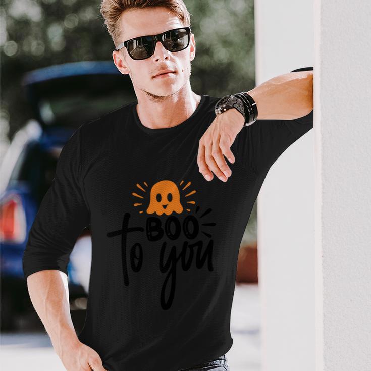 Boo To You Boo Halloween Quote Long Sleeve T-Shirt Gifts for Him