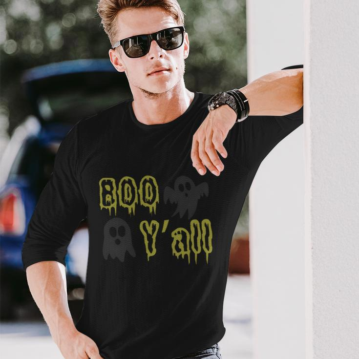 Boo Yall Ghost Boo Halloween Quote Long Sleeve T-Shirt Gifts for Him