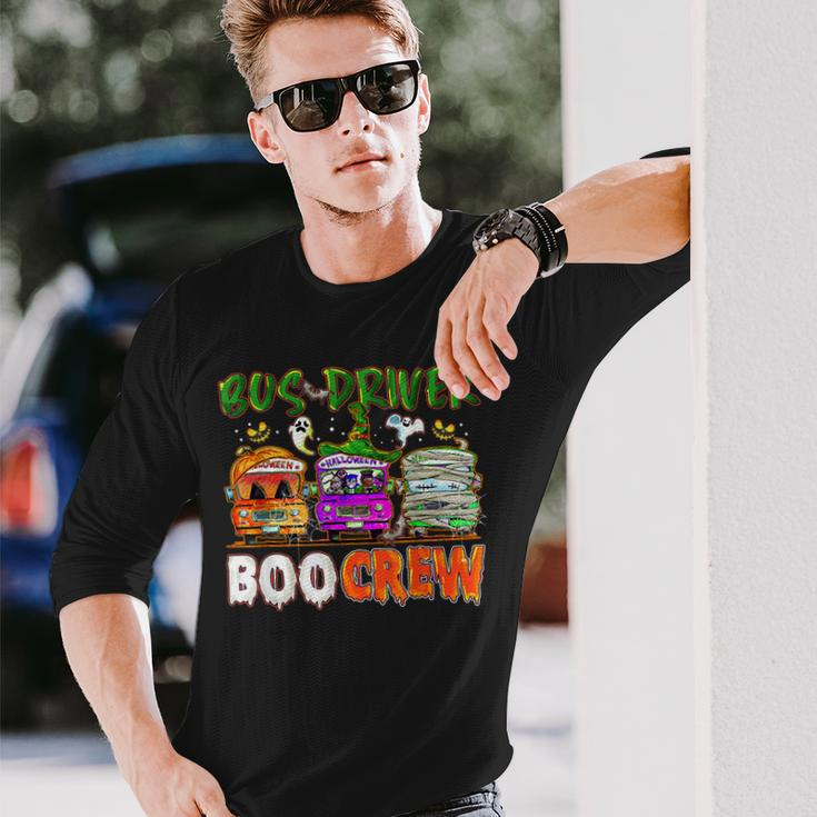 Bus Driver Boo Crew School Bus Driver Life Halloween Long Sleeve T-Shirt Gifts for Him