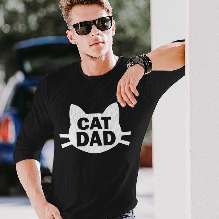 Cat Dad Tshirt V2 Long Sleeve T-Shirt Gifts for Him