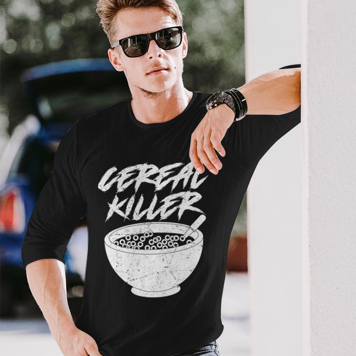 Cereal Killer Halloween Distressed Tshirt Long Sleeve T-Shirt Gifts for Him