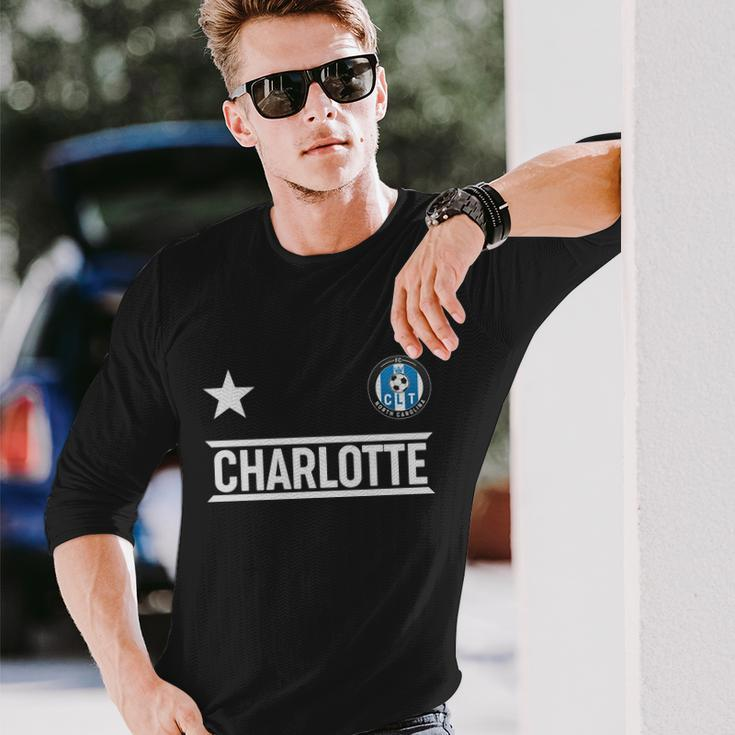 Charlotte North Carolina Soccer Jersey Long Sleeve T-Shirt Gifts for Him