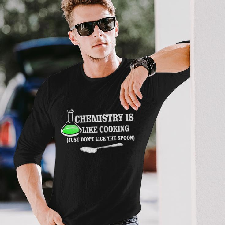 Chemistry Cooking Dont Lick The Spoon Tshirt Long Sleeve T-Shirt Gifts for Him