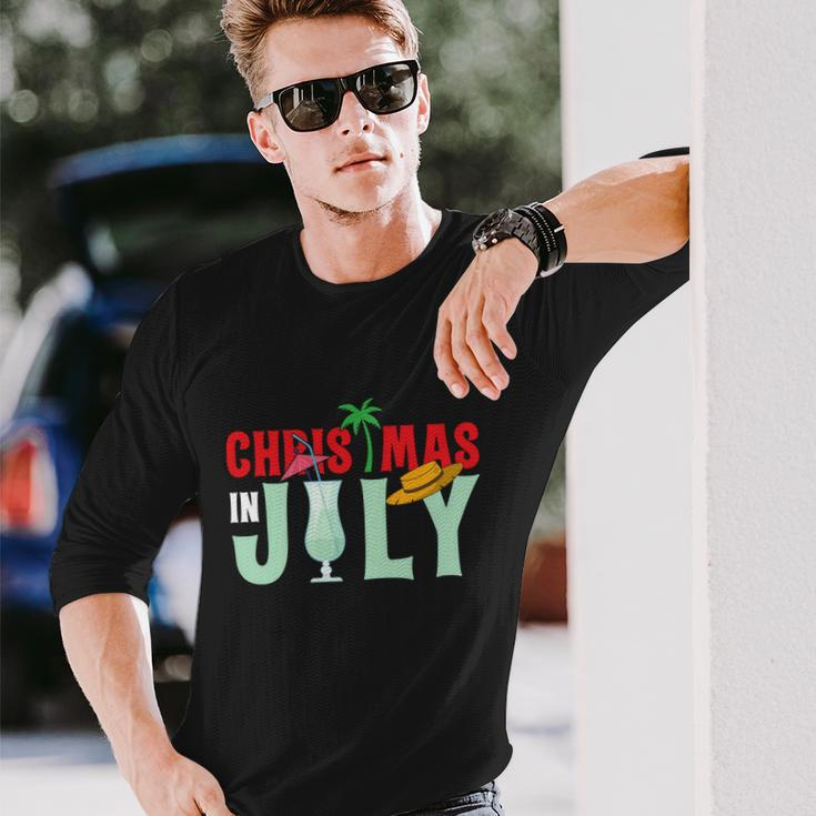 Christmas In July Merry Christmas Summer Santa Long Sleeve T-Shirt Gifts for Him