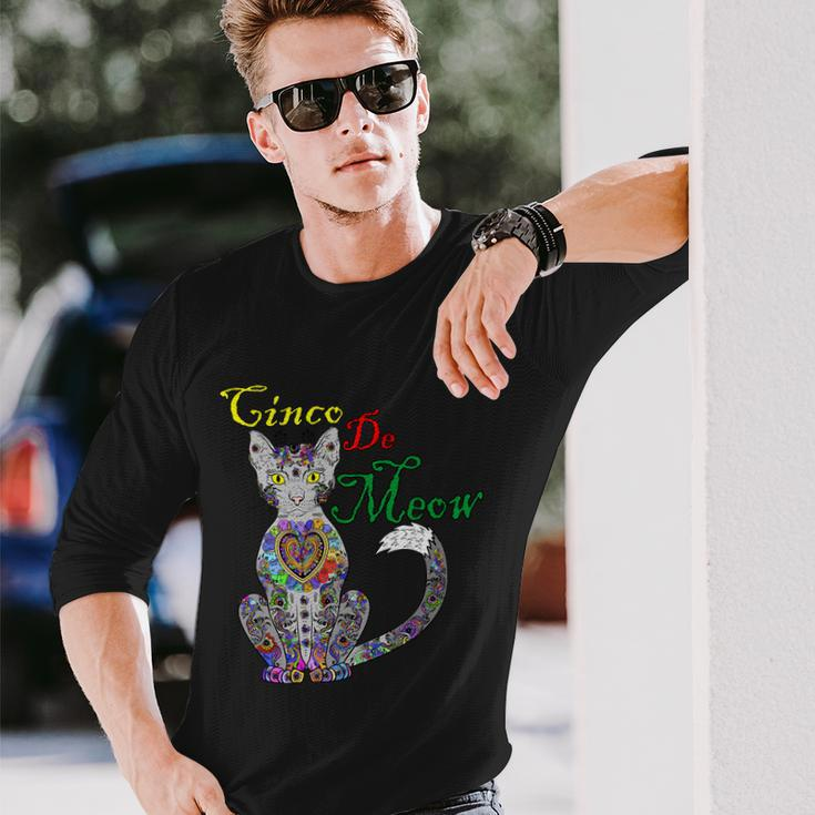 Cinco De Meow Mexican Cat Long Sleeve T-Shirt Gifts for Him