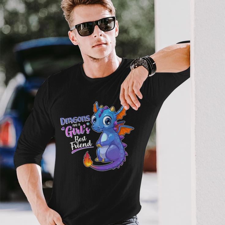 Cute Dragons Are A Girls Best Friend Long Sleeve T-Shirt Gifts for Him