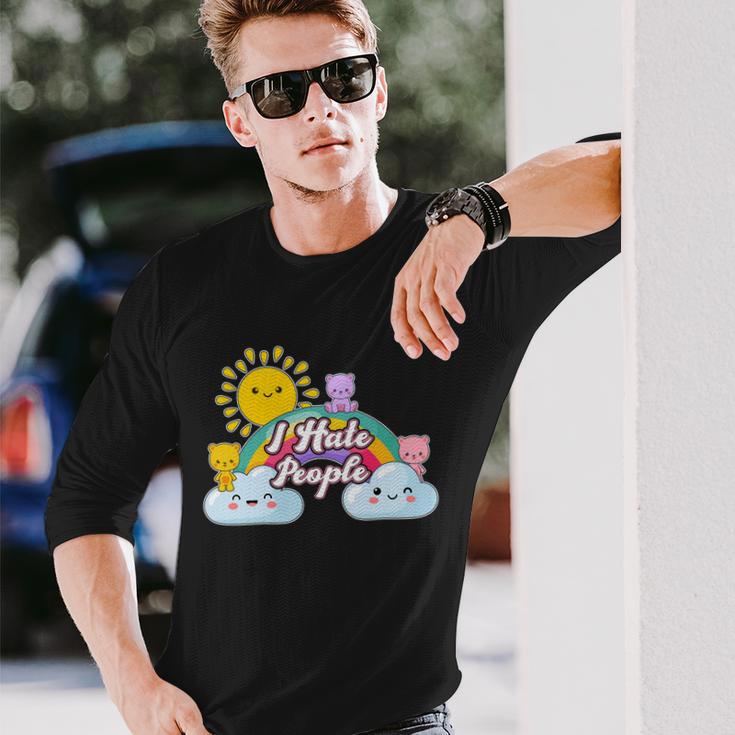 Cute I Hate People Long Sleeve T-Shirt Gifts for Him