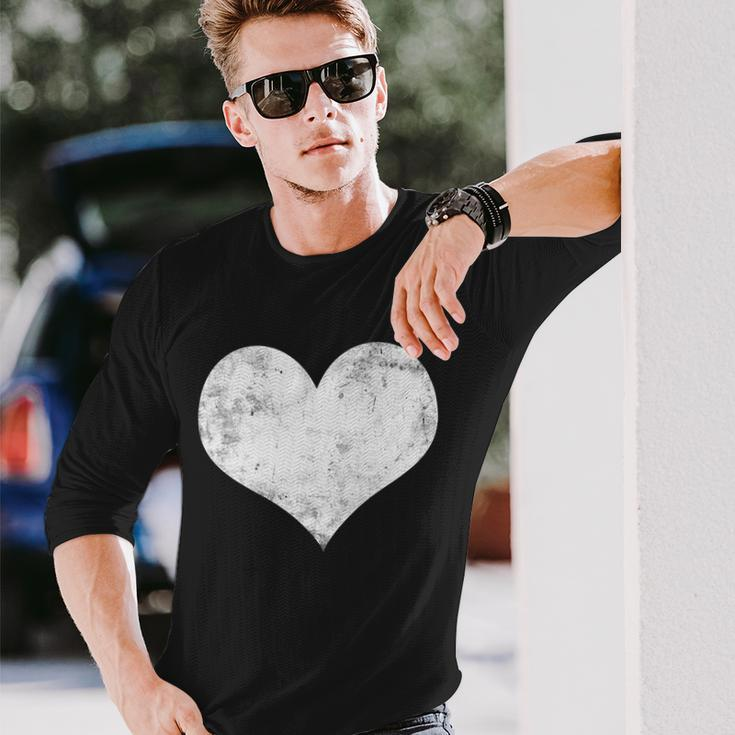 Cute Heart Valentines Day Vintage Distressed Long Sleeve T-Shirt Gifts for Him