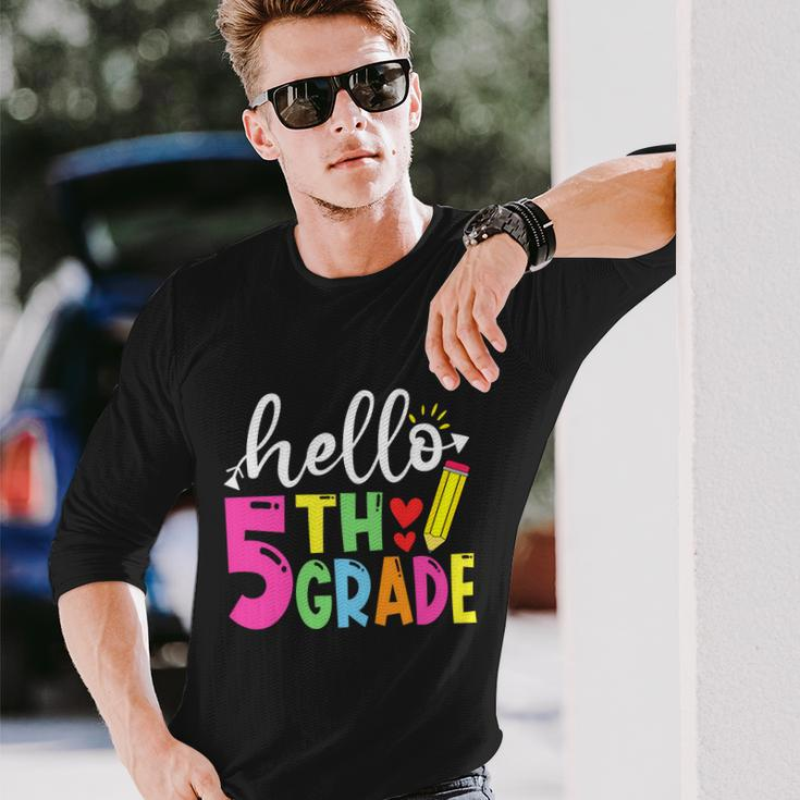 Cute Hello Fifth Grade Outfit Happy Last Day Of School Great Long Sleeve T-Shirt Gifts for Him