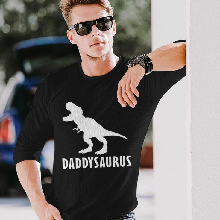 Daddysaurus Daddy Dinosaur Tshirt Long Sleeve T-Shirt Gifts for Him