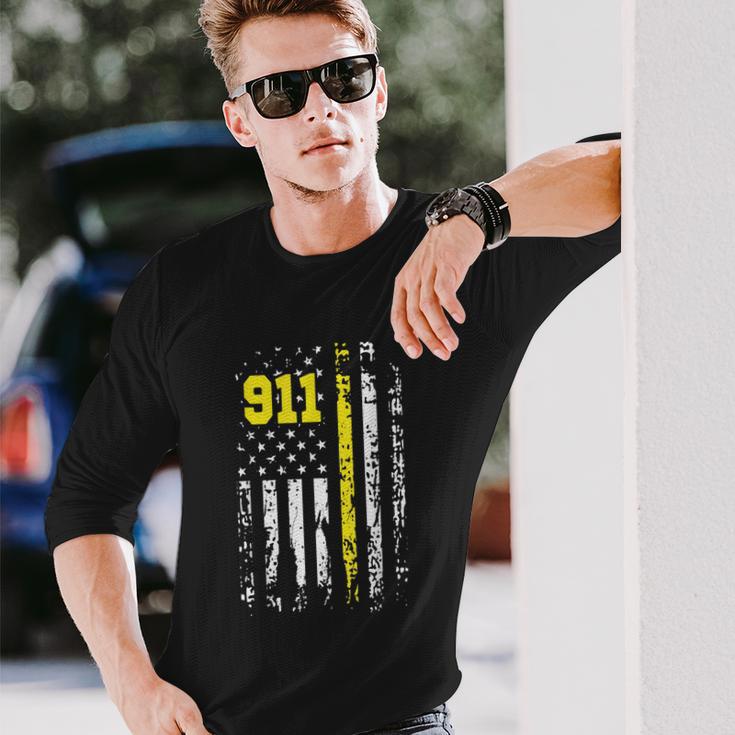 Dispatcher 911 First Responder Usa Dispatcher Long Sleeve T-Shirt Gifts for Him