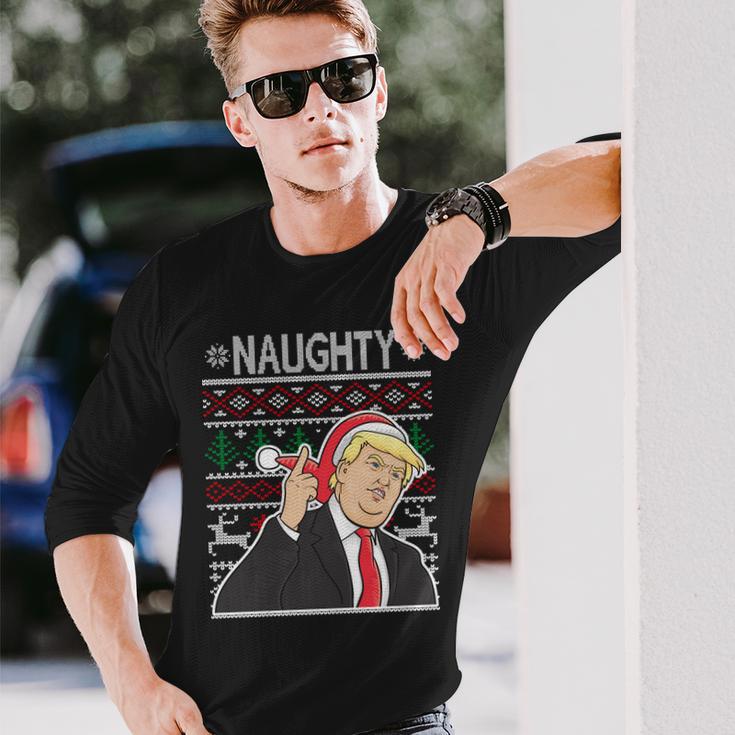 Donald Trump Naughty Ugly Christmas Long Sleeve T-Shirt Gifts for Him