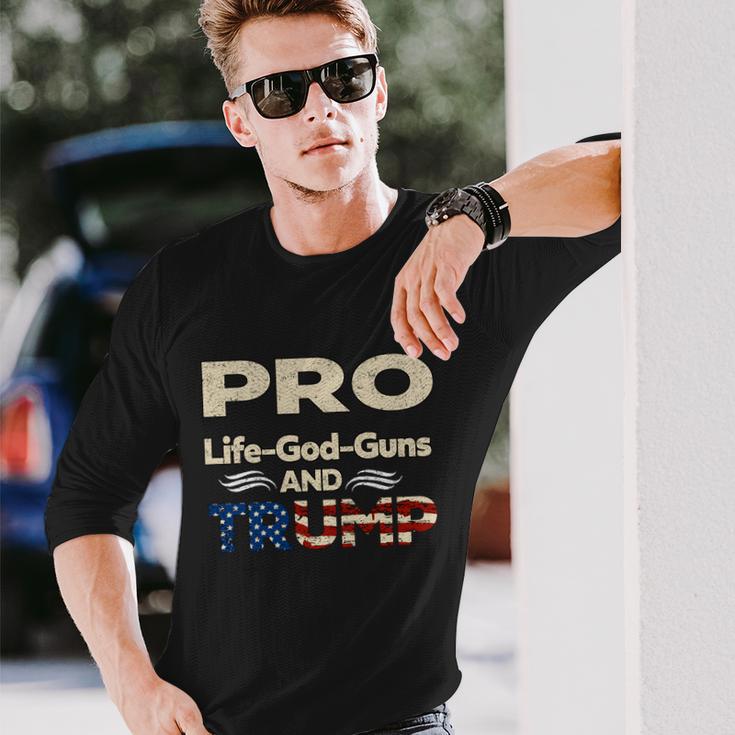 Donald Trump Pro Life God Gun Long Sleeve T-Shirt Gifts for Him