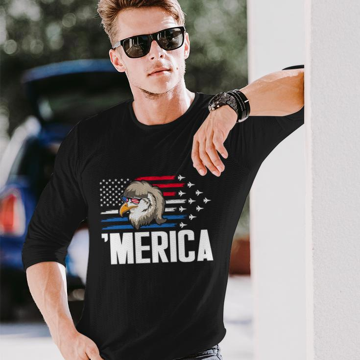 Eagle Mullet 4Th Of July Usa American Flag Merica Cool Long Sleeve T-Shirt Gifts for Him