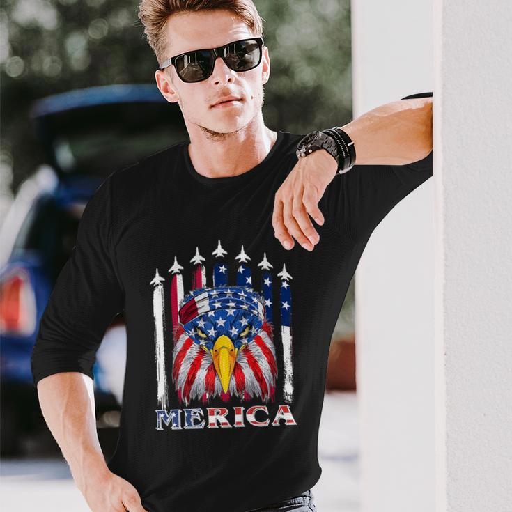 Eagle Mullet 4Th Of July Usa American Flag Merica V3 Long Sleeve T-Shirt Gifts for Him