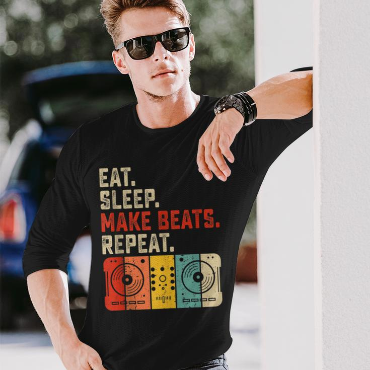 Eat Sleep Make Beats Beat Makers Music Producer Dj Dad Long Sleeve T-Shirt Gifts for Him