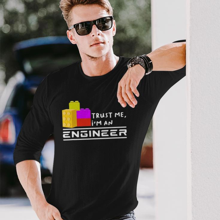 Engineer Children Toy Big Building Blocks Build Builder Long Sleeve T-Shirt Gifts for Him