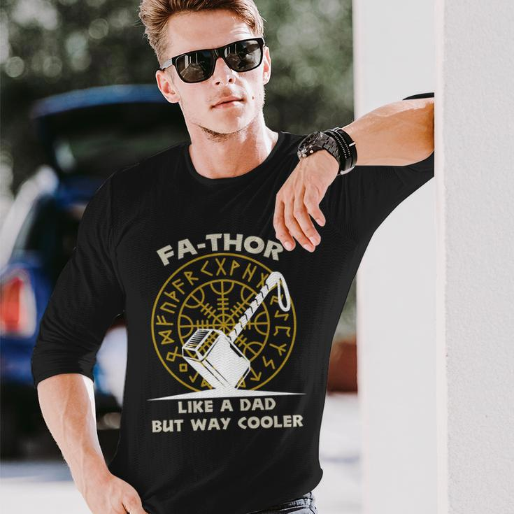 Fa-Thor Like A Dad But Way Cooler Tshirt Long Sleeve T-Shirt Gifts for Him