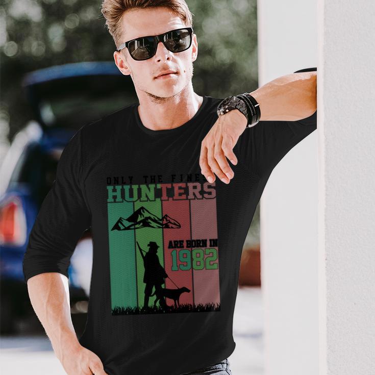 Only The Finest Hunters Are Born In 1982 Halloween Quote Long Sleeve T-Shirt Gifts for Him