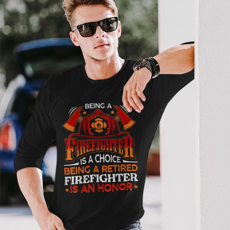 Firefighter Heroic Fireman Idea Retired Firefighter V2 Long Sleeve T-Shirt Gifts for Him