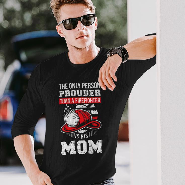 Firefighter Proud Firefighter Mom Fireman Mother Fireman Mama V2 Long Sleeve T-Shirt Gifts for Him