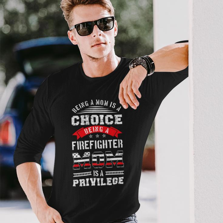 Firefighter Proud Firefighter Mom Fireman Mother V2 Long Sleeve T-Shirt Gifts for Him