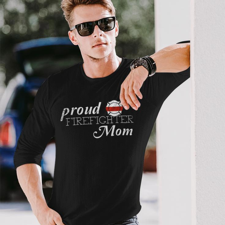 Firefighter Proud Firefighter Mom Firefighter Hero Thin Red Line Long Sleeve T-Shirt Gifts for Him
