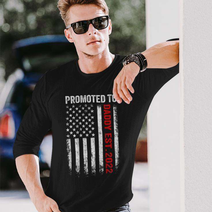 Firefighter Red Line Promoted To Daddy 2022 Firefighter Dad V2 Long Sleeve T-Shirt Gifts for Him