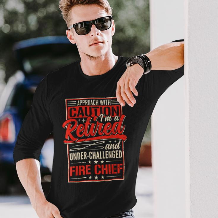 Firefighter Retired Fire Chief Firefighter Retirement 2022 Dad Grandpa V2 Long Sleeve T-Shirt Gifts for Him
