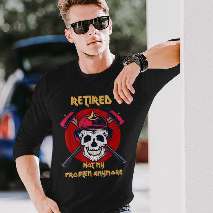 Firefighter Retired Fireman Retirement Proud Firefighter Long Sleeve T-Shirt Gifts for Him