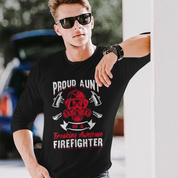 Firefighter Wildland Fireman Volunteer Firefighter Aunt Fire Department V2 Long Sleeve T-Shirt Gifts for Him
