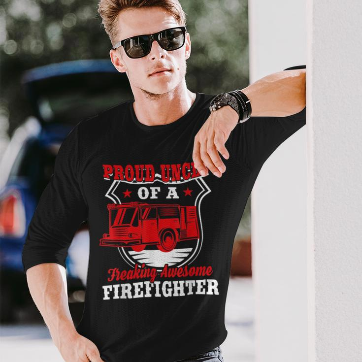 Firefighter Wildland Fireman Volunteer Firefighter Uncle Fire Truck V3 Long Sleeve T-Shirt Gifts for Him