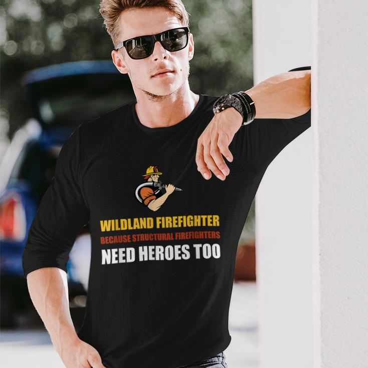 Firefighter Wildland Firefighter Smokejumper Fire Eater_ V3 Long Sleeve T-Shirt Gifts for Him