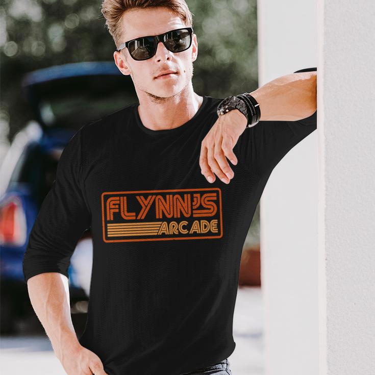 Flynns Arcade Vintage Retro 80S Logo Tshirt Long Sleeve T-Shirt Gifts for Him