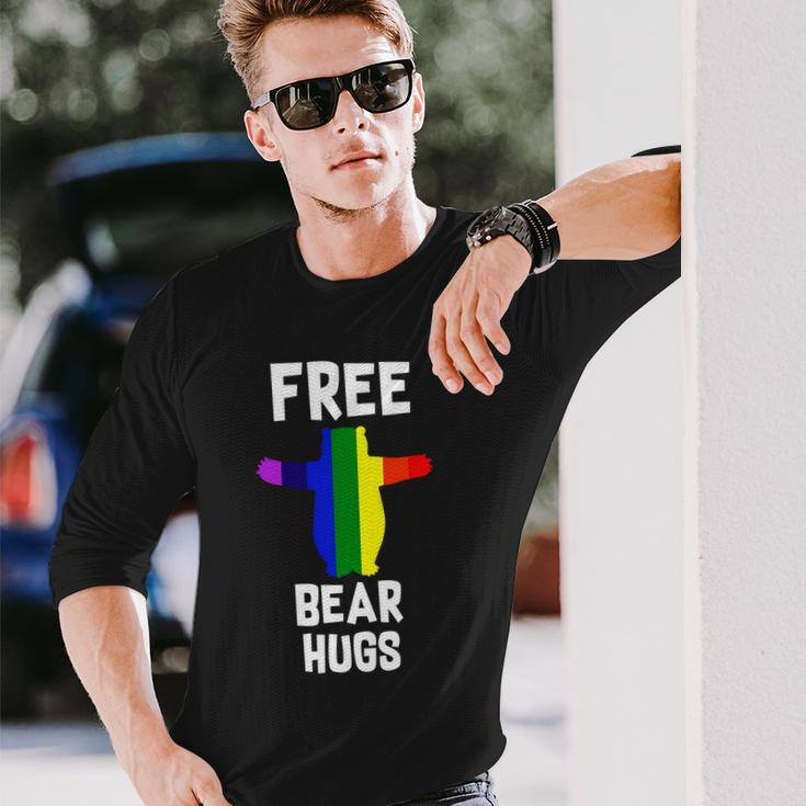Free Bear Hugs Gay Pride Tshirt Long Sleeve T-Shirt Gifts for Him