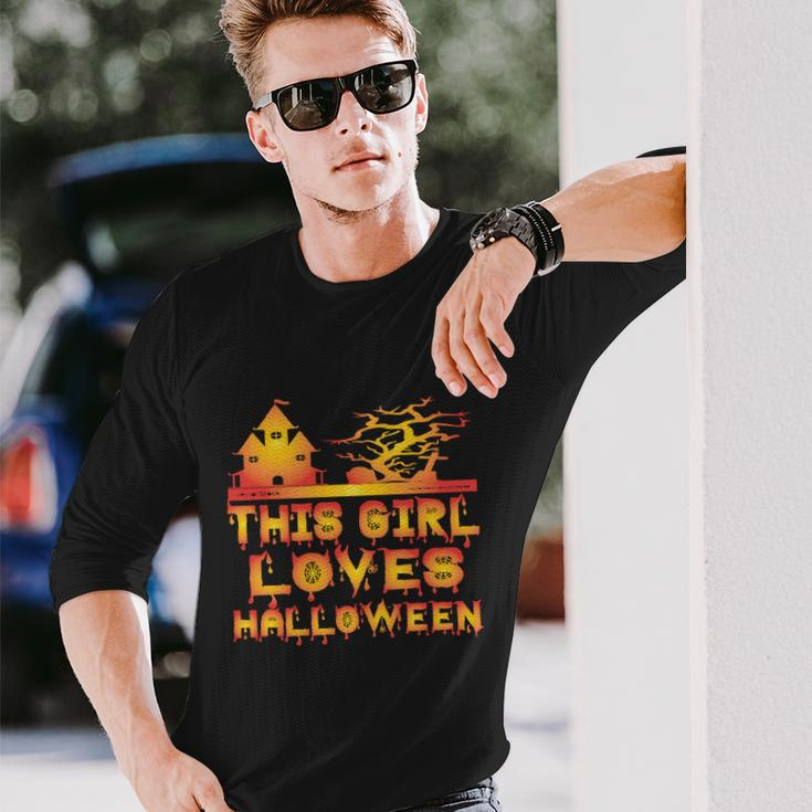 This Girl Loves Halloween Hallloween Quote Long Sleeve T-Shirt Gifts for Him