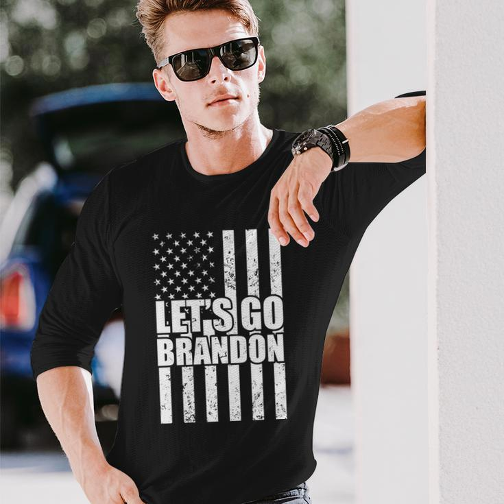 Lets Go Brandon Vintage American Flag Tshirt Long Sleeve T-Shirt Gifts for Him