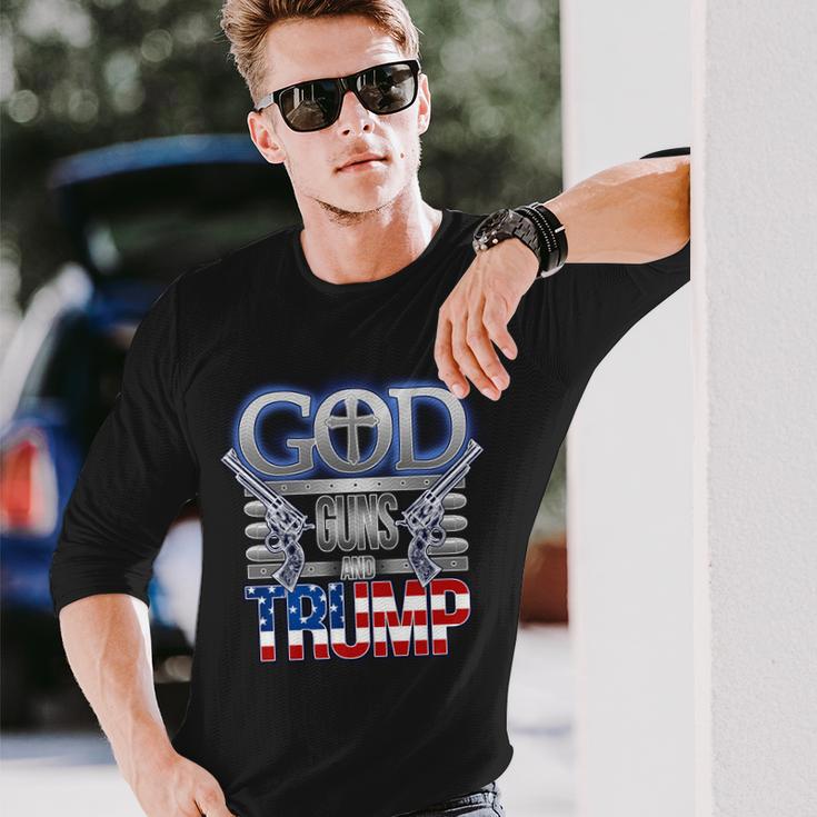 God Guns And Donald Trump Tshirt Long Sleeve T-Shirt Gifts for Him