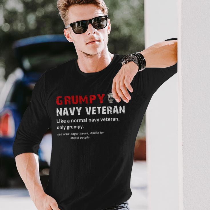 Grumpy Navy Veteran Long Sleeve T-Shirt Gifts for Him