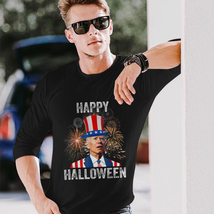 Halloween Happy 4Th Of July Anti Joe Biden Long Sleeve T-Shirt Gifts for Him