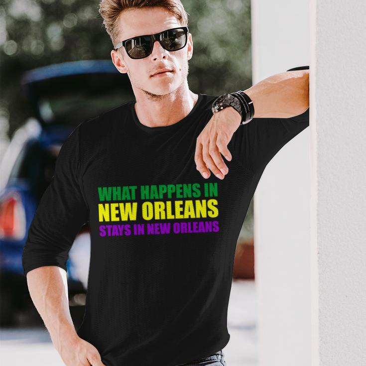 What Happens In New Orleans Stays In New Orleans Mardi Gras T-Shirt Long Sleeve T-Shirt Gifts for Him
