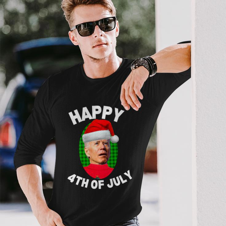 Happy 4Th Of July Christmas Xmas Joe Biden President Long Sleeve T-Shirt Gifts for Him