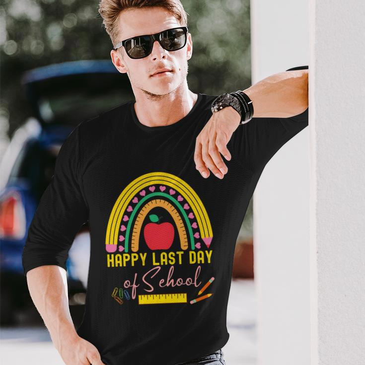 Happy Last Day Of School Teacher Student Graduation Rainbow V2 Long Sleeve T-Shirt Gifts for Him